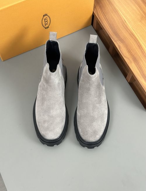 Tods Silk Cowhide Casual Boots With Leather Lining