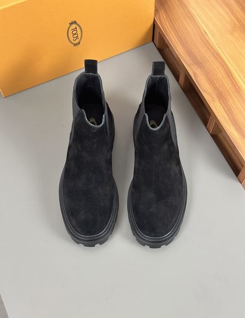 Tods Silk Cowhide Casual Boots With Leather Lining