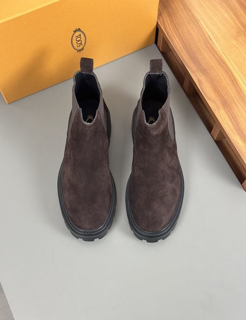 Tods Silk Cowhide Casual Boots With Leather Lining