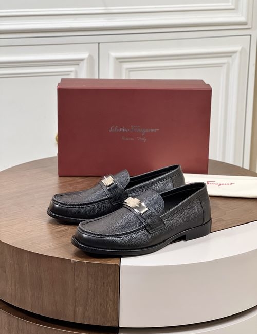 Ferragamo Business Casual Loafers Genuine Leather