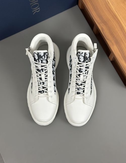 Christian Dior CD High-top Cowhide Printed Upper Shoes
