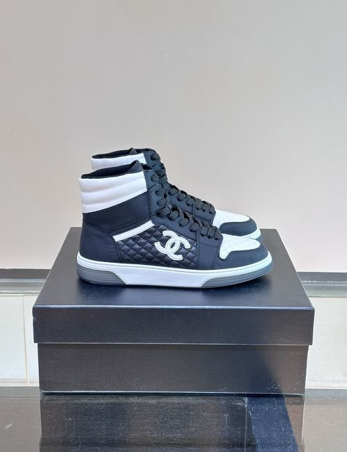 Chanel High-top Cowhide Casual Sneakers With Logo