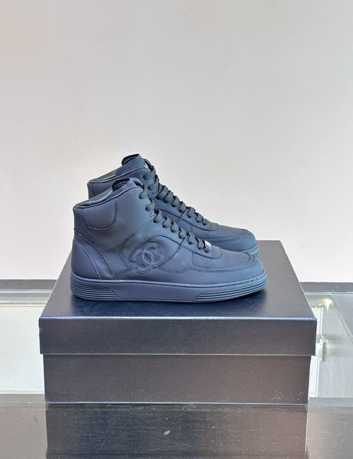 Chanel High-top Cowhide Casual Sneakers With Logo