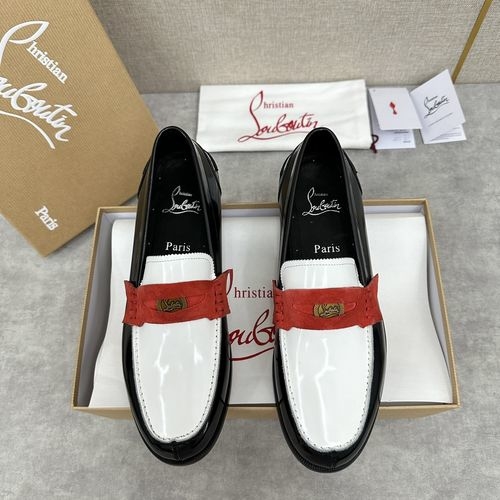 Christian Louboutin New Loafer Leather Shoes With Red Sole