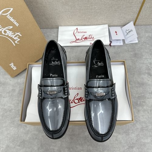 Christian Louboutin New Loafer Leather Shoes With Red Sole