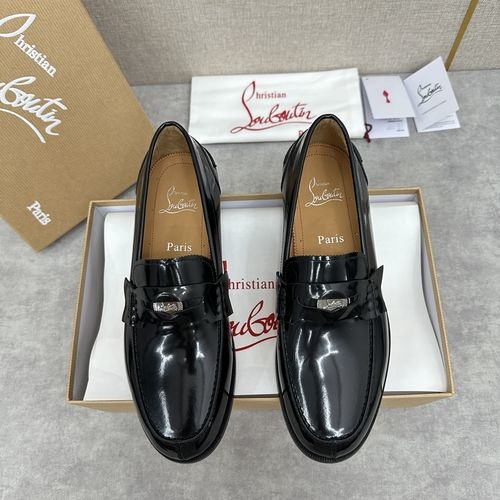 Christian Louboutin New Loafer Leather Shoes With Red Sole