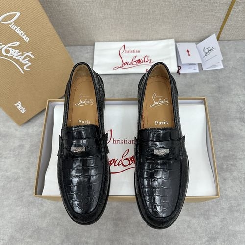 Christian Louboutin New Loafer Leather Shoes With Red Sole