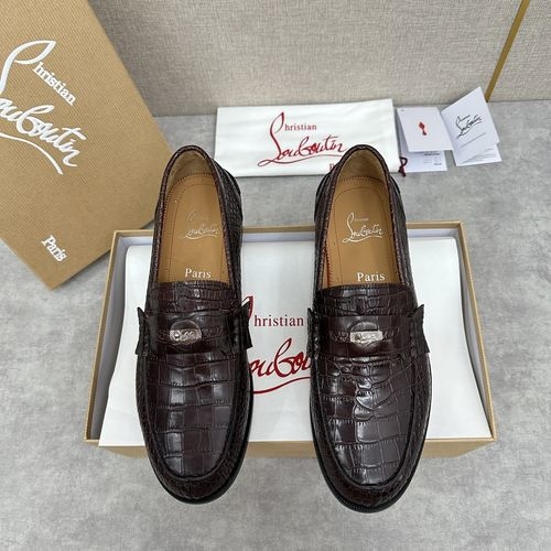 Christian Louboutin New Loafer Leather Shoes With Red Sole