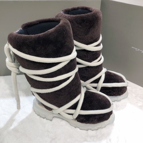Rick Owens Shearling Lined Warm Casual Snow Boots