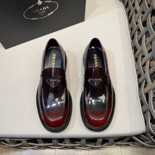 Prada Patent Leather Loafers With Triangle Logo