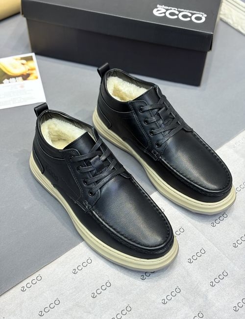 Ecco Cowhide Wool Lined Foam Sole Shoes