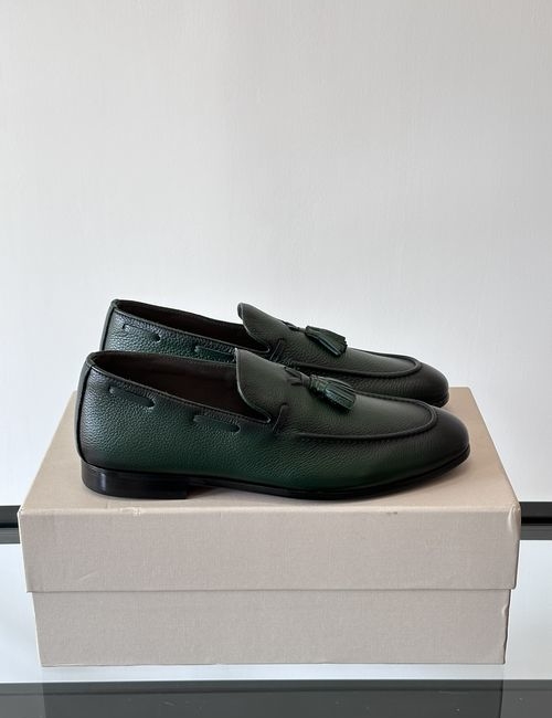 Santoni Handcrafted Calfskin Leather Sole Dress Shoes