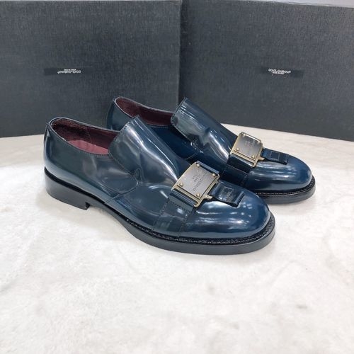 Dolce & Gabbana DG Logo Decorated Leather Loafers