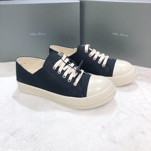 Rick Owens Classic Canvas Slip On Leather Boots