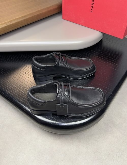 Ferragamo Nappa Leather Stitched Formal Dress Shoes