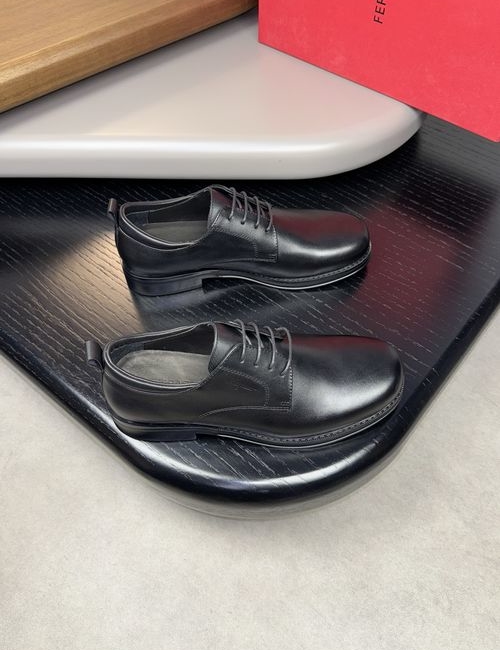 Ferragamo Embossed Logo Nappa Leather Dress Shoes