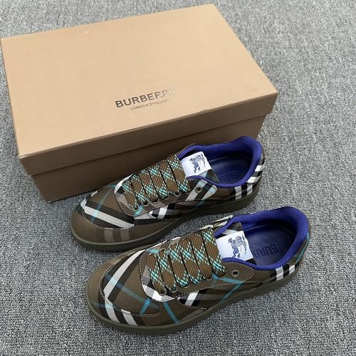 Burberry Checked Cotton Blend Sneakers