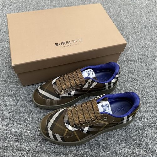 Burberry Checked Cotton Blend Sneakers