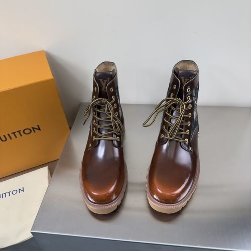 Louis Vuitton LV High-top Leather Casual Shoes With Premium Texture