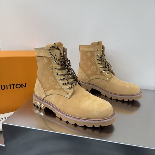 Louis Vuitton LV High-top Leather Casual Shoes With Premium Texture