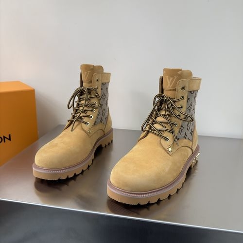 Louis Vuitton LV High-top Leather Casual Shoes With Premium Texture