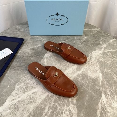 Prada Full-grain Leather Mules