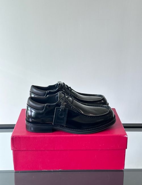 Ferragamo Genuine Leather Dress Shoes With Rubber Soles