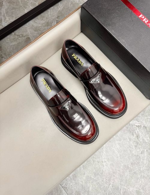 Prada Polished Leather Derby Shoes