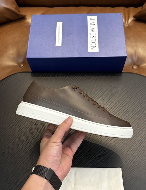J.M.Weston Calfskin Suede Casual Sneakers