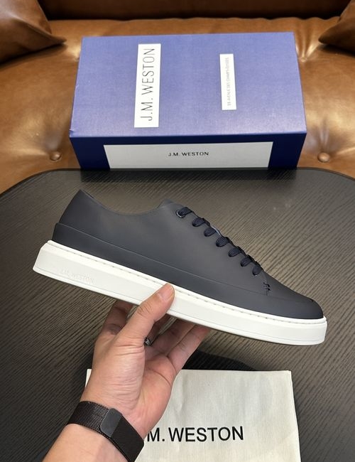 J.M.Weston Calfskin Suede Casual Sneakers