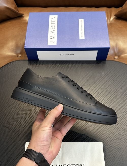 J.M.Weston Calfskin Suede Casual Sneakers