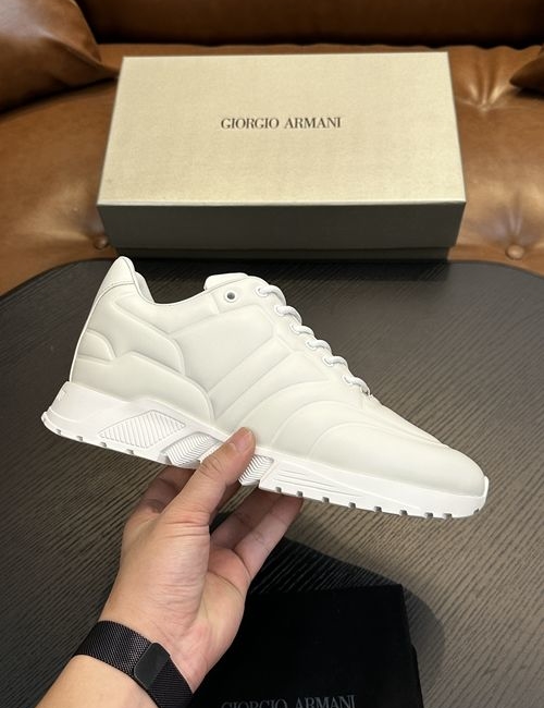 Armani Slip-on Knit Sneakers With Rubber Sole