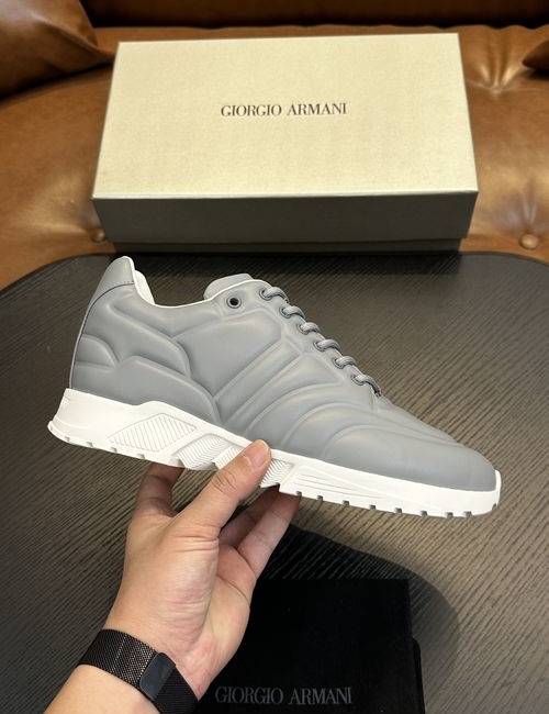 Armani Slip-on Knit Sneakers With Rubber Sole