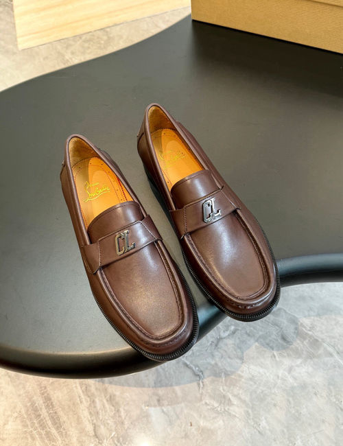 Christian Louboutin Suede Leather Loafers With Leather Sole