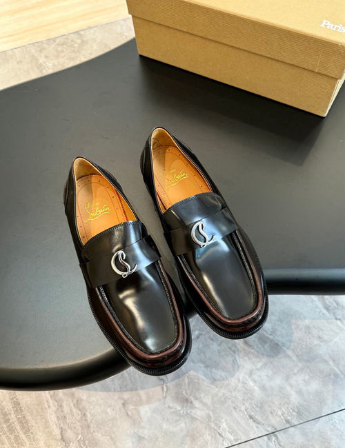 Christian Louboutin Suede Cow Leather Casual Loafer Shoes