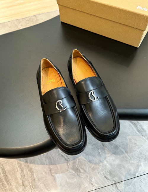 Christian Louboutin Suede Cow Leather Casual Loafer Shoes