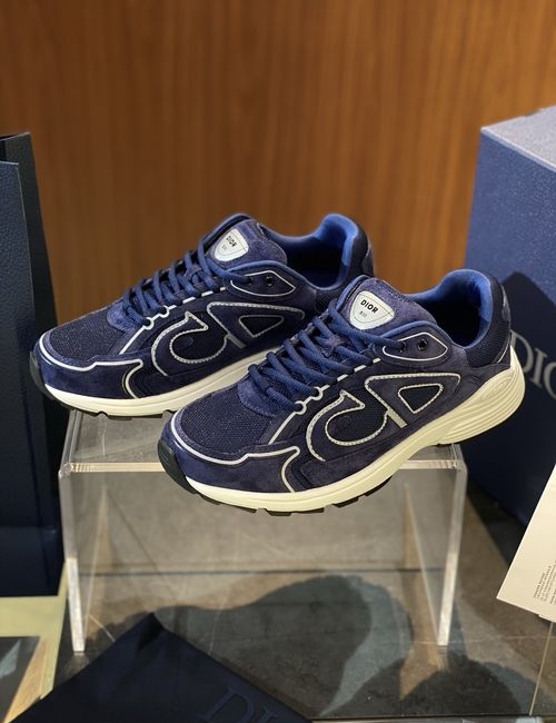 Christian Dior CD B30 Navy Blue Suede Sneakers