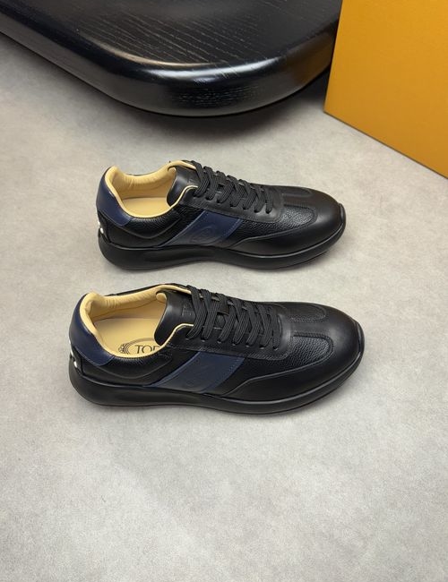Tods Premium Grain Leather Sneakers With TPU Sole