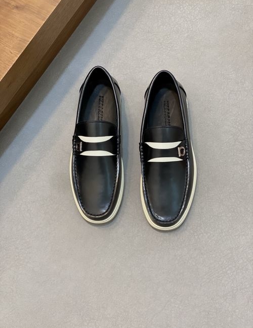 Ferragamo Driving Loafers Imported Calfskin Non-slip Sole