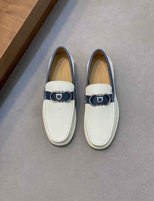 Ferragamo Driving Loafers Imported Calfskin Non-slip Sole