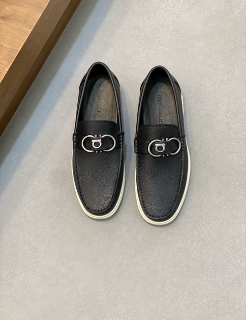 Ferragamo Driving Loafers Imported Calfskin Non-slip Sole