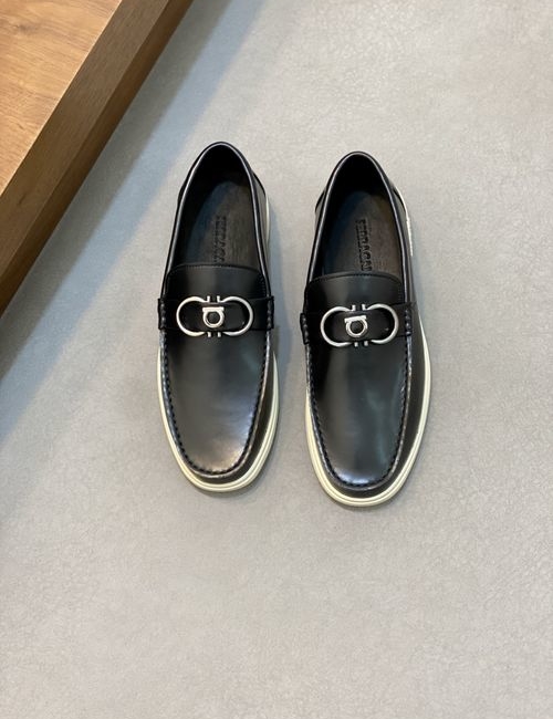 Ferragamo Driving Loafers Imported Calfskin Non-slip Sole