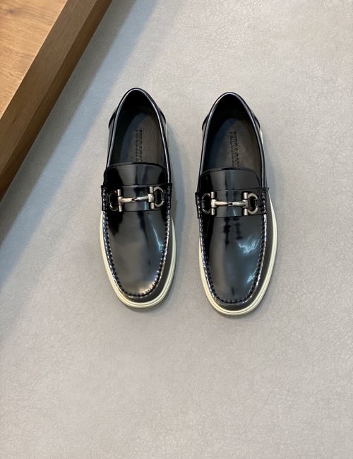Ferragamo Driving Loafers Imported Calfskin Non-slip Sole