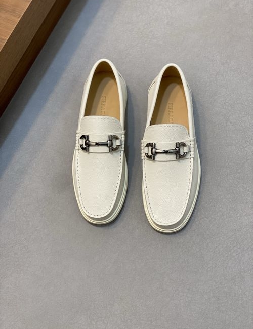 Ferragamo Driving Loafers Imported Calfskin Non-slip Sole