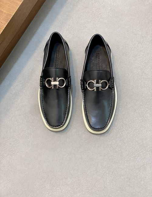 Ferragamo Driving Loafers Imported Calfskin Non-slip Sole