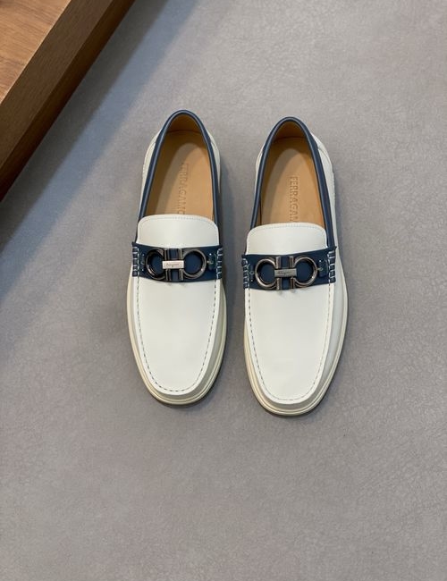 Ferragamo Driving Loafers Imported Calfskin Non-slip Sole