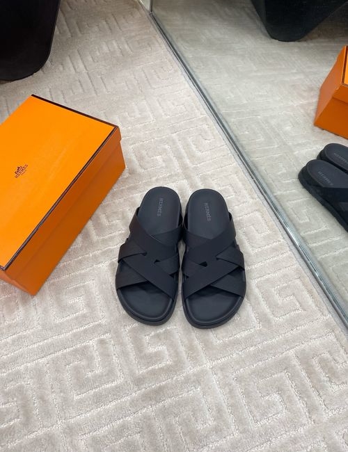 Hermes Crossover Slippers With Cowhide Upper
