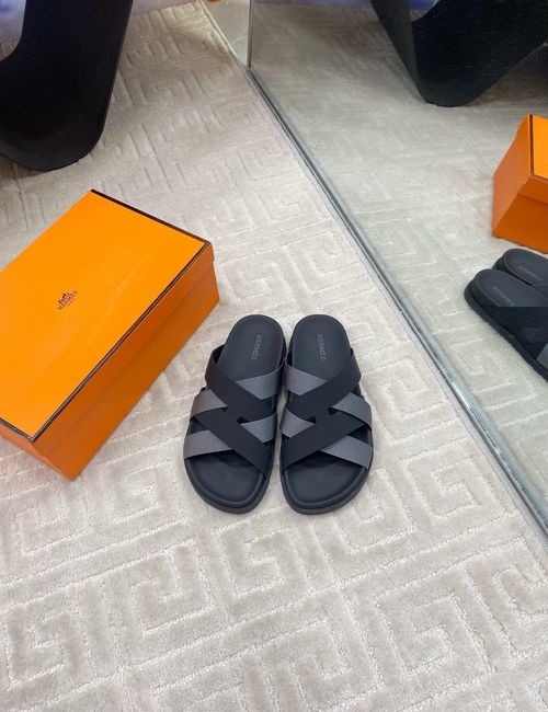 Hermes Crossover Slippers With Cowhide Upper
