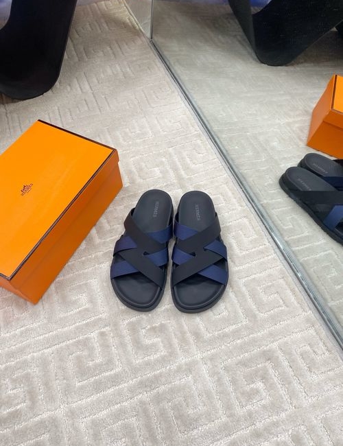 Hermes Crossover Slippers With Cowhide Upper
