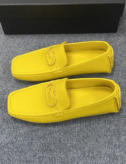 Ferragamo Calfskin Casual Loafers Original Sole Leather Lining